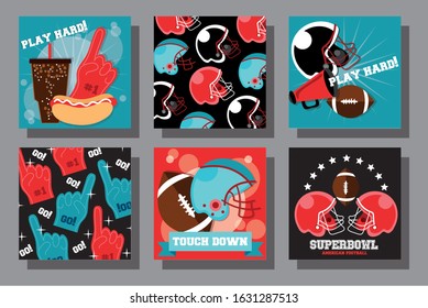 american football sport set icons vector illustration design