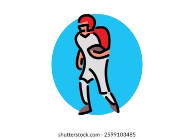 American football sport vector icon. American football player. sport icon, vector illustration.