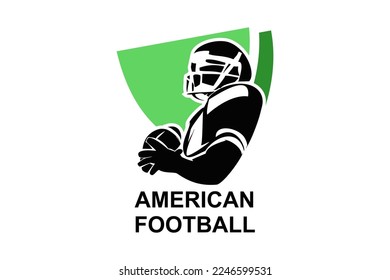 American football sport vector line icon. American football player. sport pictogram, vector illustration.