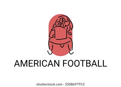 American football sport vector line icon. American football player. sport pictogram, vector illustration.