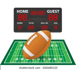 american football sports digital scoreboard vector illustration isolated on white background
