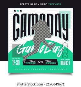 American Football Sports Game Day Banner Flyer For Social Media Post