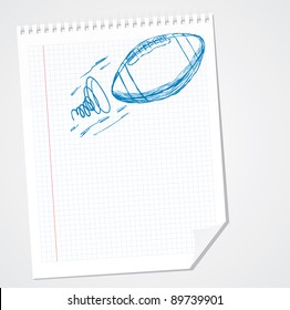 American Football Sports Illustration Doodle