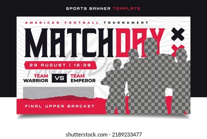 American Football sports match day banner flyer for social media post