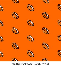 Fundo de padrão de futebol americano esportes padrão. fundo de padrão de bola de rúgbi. fundo de ilustração de bola de rúgbi.