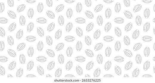 American football sports pattern background. rugby ball pattern background. rugby ball doodle Illustration background.