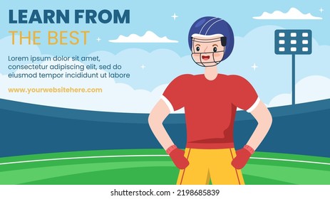 American Football Sports Player Background Template Hand Drawn Cartoon Flat Illustration