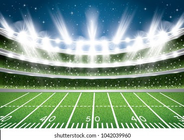 American Football Stadium Arena. Vector Illustration.