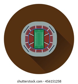 American football stadium bird's-eye view icon. Flat color design. Vector illustration.