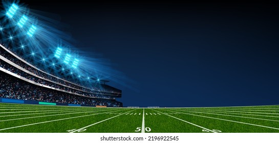 American football stadium vector illustration. Football field. Sport background. Match result template.