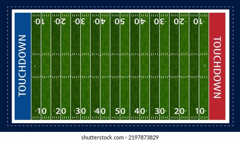 American football stadium vector illustration. Football field. Sport background. Match result template.