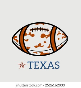 American Football Sticker for Texas Team with Cow Pattern Perfect for print, sticker, etc