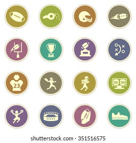 American Football stickers label icon set