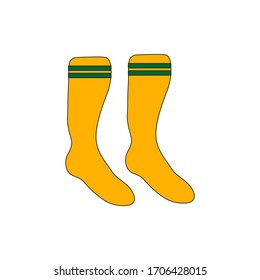American football stockings with two stripes. Vector illustration for web and mobile design.