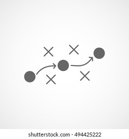 American Football Strategy Flat Icon On White Background