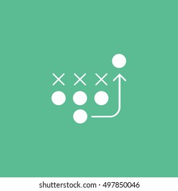 American Football Strategy Flat Icon On Green Background