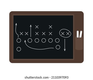 American Football Strategy Icon Flat