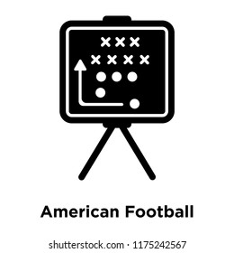 American Football Strategy icon vector isolated on white background, logo concept of American Football Strategy sign on transparent background, filled black symbol