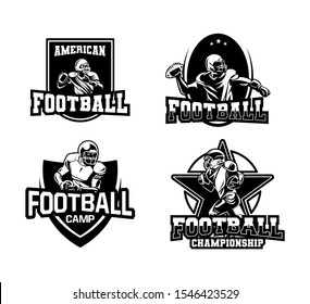 american football symbol badge championship set