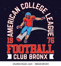 American football T shirt design 
USA flag concept 