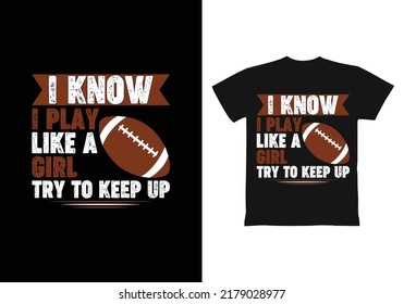 American football t shirt design Template
