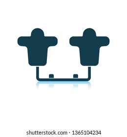 American football  tackling sled icon. Shadow reflection design. Vector illustration.