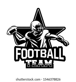 american football team badge black and white