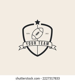 american football team line logo vector design