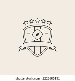 american football team line logo vector design