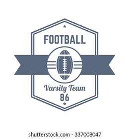 American Football team vintage logo, print, vector illustration