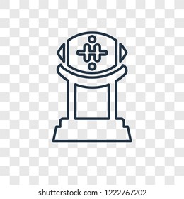 American Football Tee concept vector linear icon isolated on transparent background, American Football Tee concept transparency concept in outline style