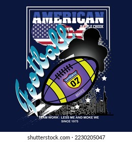 American football tee design graphic typography for print t shirt vector art vintage