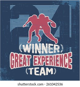 American Football tees. Vector Graphics and typography t-shirt design for apparel. Varsity.