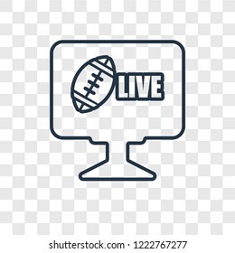 American Football Television concept vector linear icon isolated on transparent background, American Football Television concept transparency concept in outline style