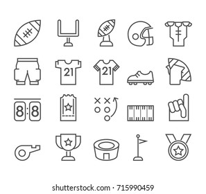 American Football Theme Line Icon