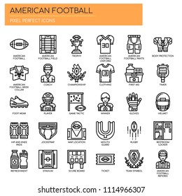 American Football , Thin Line and Pixel Perfect Icons