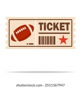 American football ticket vector isolated illustration