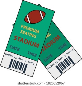 American Football Tickets Icon. Editable Outline With Color Fill Design. Vector Illustration.