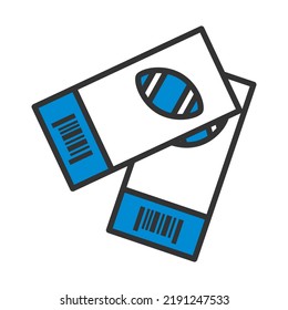 American Football Tickets Icon. Editable Bold Outline With Color Fill Design. Vector Illustration.