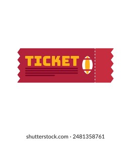 American football tickets icon object cartoon, sticker flat vector