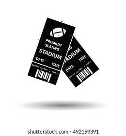 American Football Tickets Icon. White Background With Shadow Design. Vector Illustration.