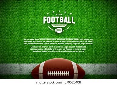 American Football Top View On Green Field 