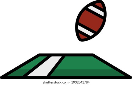 American Football Touchdown Icon. Editable Outline With Color Fill Design. Vector Illustration.