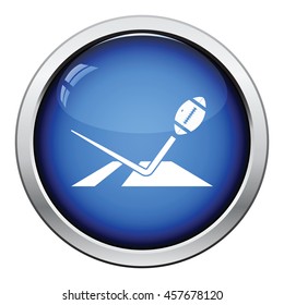 American football touchdown icon. Glossy button design. Vector illustration.