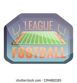 American football touchdown league logo. Cartoon of american football touchdown league vector logo for web design isolated on white background