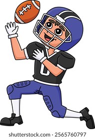 American Football Touchdown Pas Cartoon Clipart