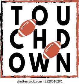 American football touchdown svg design, Football Files, Football Fan,Retro, Game,
