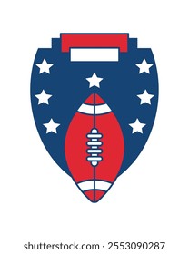 american football tournament ball badge isolated