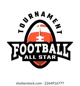 American football tournament logo, emblem.