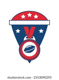 american football tournament medal isolated